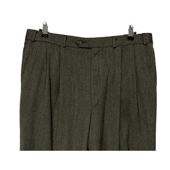 Polo Ralph Lauren Dress Pants Mens 36X32 Gray Wool Pleated Cuffed Actual 36X31 - Picture 5 of 9